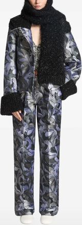 Dries Van Noten metallized knit scarf - Black