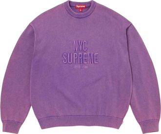 SUPREME SS26 Overdyed Raised Sweater Purple SUP-SS26-217-PUR