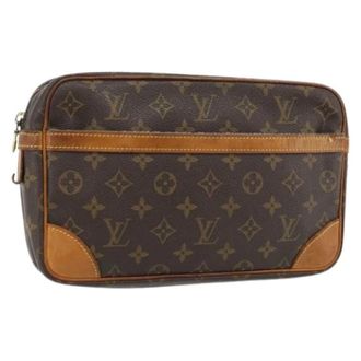 Louis Vuitton Pre-owned Clutches, female, Brown, Size: ONE SIZE Pre-owned Monogram Canvas Clutch