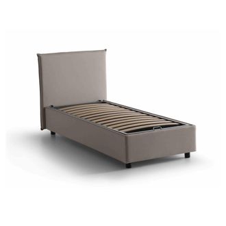 Dmora Dmora - Cama Individual Dapuzz, Cama Contenedor Con Revestimiento De Tela, 100% Made In Italy, Apertura Frontal, Adecuado Para Colch&oacute;n Cm 80x190, T&oacute;rt