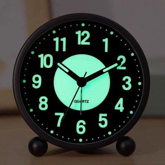 No Brand Reloj De Dormitorio Silencioso, Funciona Con Pilas, Sin Tictac, Dise&ntilde;o Moderno, Reloj Silencioso Para El Dormitorio, Reloj Luminoso - Negro