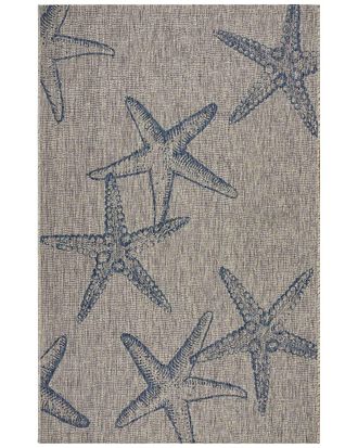 LR Home Lr Home Coastal Graphic Print Indoor/Outdoor Performance Area Rug