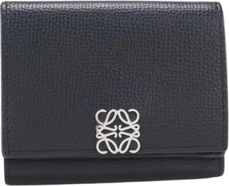 Loewe Pre-owned Tri-fold Portemonnee - Dames - Vintage Accessoires - Zwart - ONE Size - Leer - Vintage