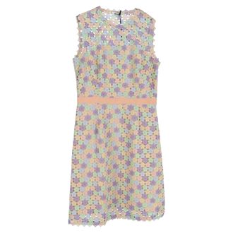 Moschino Cheap and Chic Floral Macrame Sheath Dress in Multicolor Polyester