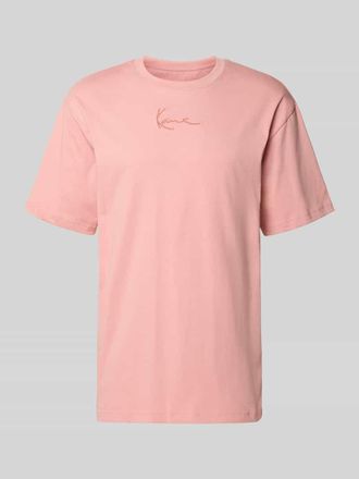 Karl Kani Regular Fit T-Shirt mit Logo-Stitching in Pink, Gr&ouml;&szlig;e XXL