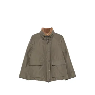 Brunello Cucinelli Shearling-collar Press-stud Jacket