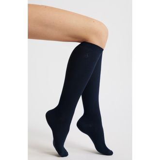 Polo Ralph Lauren Cotton Blend Rib Knee High Socks in Navy at Nordstrom, Size 9