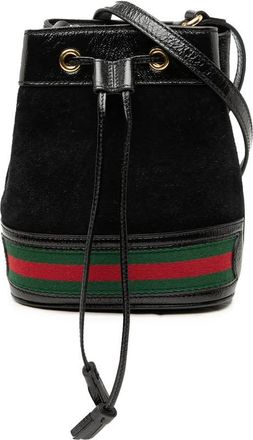 Gucci Pre-owned Gucci Mini Suede and Patent Web Ophidia Bucket Bag Ladies 550620.213317