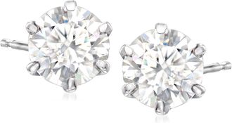 Ross-Simons Moissanite Stud Earrings in Sterling Silver