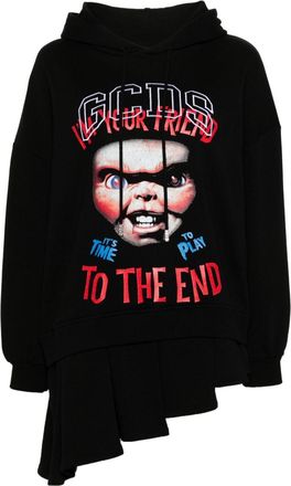 GCDS x Universal Chucky hooded mini dress - women - Cotton - M - Black