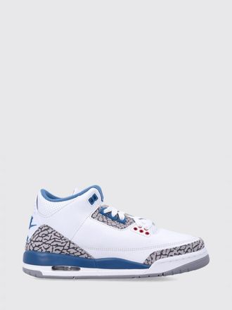 Nike Boys Air Jordan 3 Retro High-Top Leather Trainers with Striped Pattern