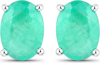 Diana M. Jewels Zambian Emerald Oval 7x5mm - 2Pcs ( Push Post )