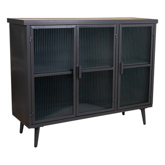 Wanderlust Deco Wanderlust Deco - Aparador De Metal Y Madera Negro 102x33x79,5