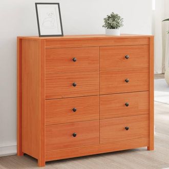 vidaXL Vidaxl - Armario Auxiliar Madera Maciza De Pino Marr&oacute;n Cera 100x40x90 Cm