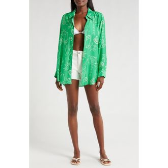 Seafolly Cover-Up Shirt in Jade at Nordstrom Rack, Size Medium