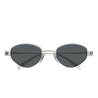 Gucci Sunglasses, unisex, Gray, Size: 47 MM Geometric Oval Sunglasses