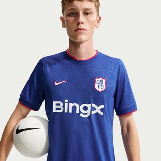 Nike Chelsea FC Third Nike Mens Dri-FIT Soccer Pre-Match Top in Blue | II6702-495