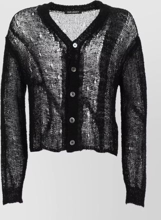Our Legacy v neck long sleeve sheer textured shirt