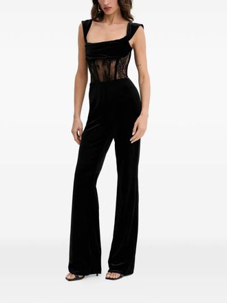 Retrofête Leni velvet jumpsuit - Nero