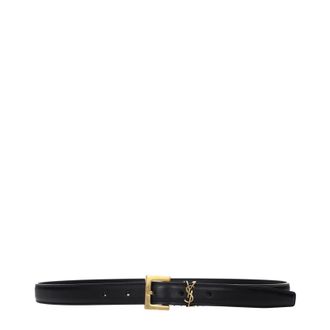 Saint Laurent Damens G&uuml;rtel Leder Schwarz