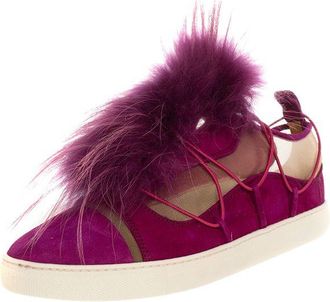 Dsquared2 Mesh Raccoon Fur Trim Sneakers Size 37