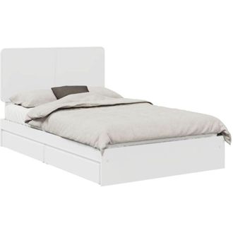 vidaXL Storage Bed with Headboard White 120 x 200 cm Engineered Wood vidaXL