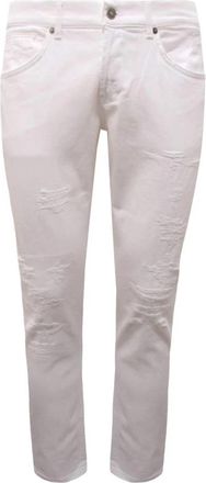 Dondup Distressed Skinny Broeken - Heren - Slim Fit Jeans - Wit - W38 - Katoen - Jeans