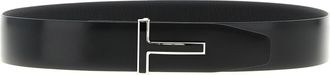 Tom Ford Mens Black Calfskin Regular Belt