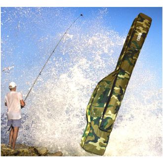 Trade Shop Trade Shop - Estuche Para Ca&ntilde;as De Pesca 150cm Con 2 Compartimentos Plegables Con Cremallera