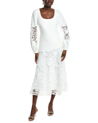 Badgley Mischka Lace Inset Cocktail Dress