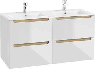 Petits Meubles Mueble lavabo encastrado 4 cajones estratificado Blanco