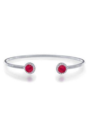 Lafonn Lassaire Simulated Diamond Cuff in Silver/July Ruby at Nordstrom Rack