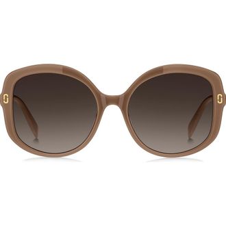 Marc Jacobs 56mm Gradient Round Sunglasses in Beige/Brown at Nordstrom