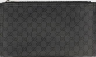 Gucci Portadocumenti a busta in tessuto GG Supreme nero