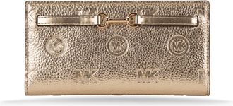 Michael Kors Accessoires, Dames, Geel, ONE Size, Leer, Engraved Logo Grained Leather Wallet