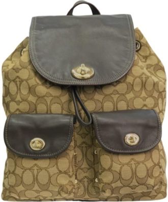 Coach Beige Brown Khaki Backpack (Pre-Owned)