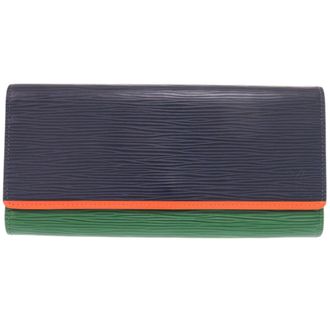 Louis Vuitton Green Navy Orange Epi Leather Long Wallet (Bi-Fold) (Pre-Owned)