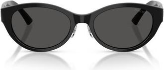 Jimmy Choo London 55mm Oval Sunglasses in Black /Dark Grey at Nordstrom