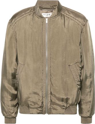 Saint Laurent Teddy padded bomber jacket - men - Cupro/Polyester/Cupro - 52 - Brown
