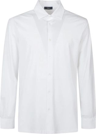 Herno Shirt van Superfine Katoen Stretch - Heren - Zakelijke Overhemden - Wit - L - Katoen - Overhemden