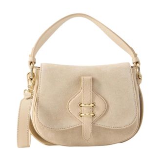 Coccinelle Suede en generfd lederen handtas - Dames - Handtassen - Beige - ONE Size - Leer - Tassen