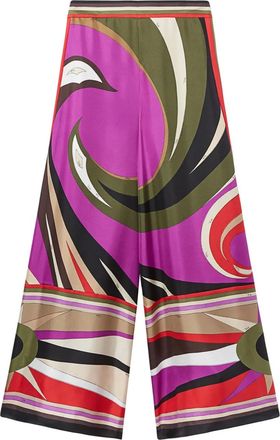 Pucci Pantaloni in seta con stampa - Viola
