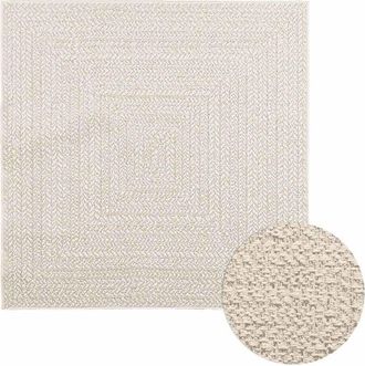 vidaXL Tappeto zizur Crema 120x120 cm Aspetto Iuta Interni ed Esterni - Vidaxl