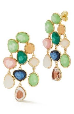 Sphera Milano Multistone Statement Drop Earrings in Gold at Nordstrom Rack