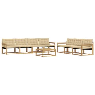 vidaXL Conjunto De Sof&aacute;s De Exterior 8 Pcs Y Beige Vidaxl
