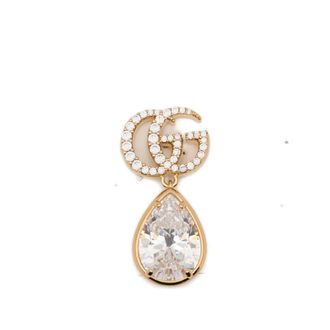 Gucci Double G Crystal-embellished Drop Earrings