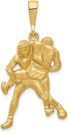 Diamond2Deal 14k Yellow Gold Satin Diamond-cut Wrestlers Charm