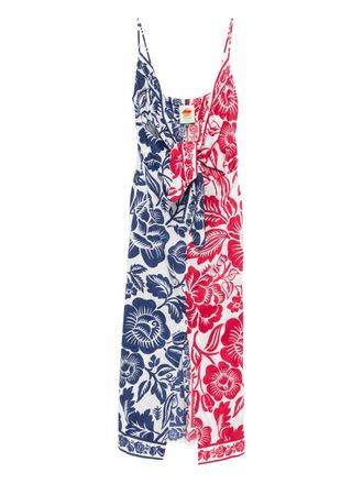 Farm Rio Midi-jurk met bloemenprint - Wit