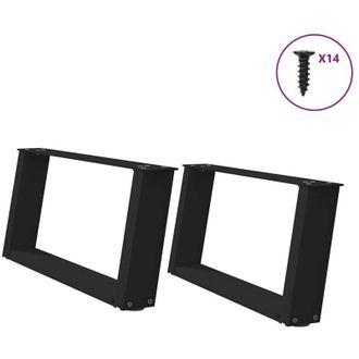 vidaXL Vidaxl - Patas Para Mesa De Centro En Forma De U (2 Unidades), Color Negro, 60 X (30-31) Cm, Acero