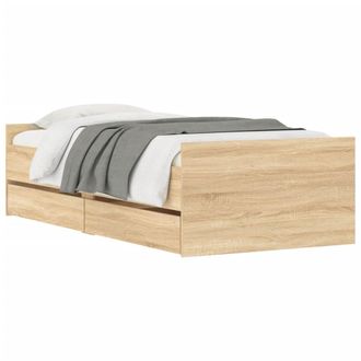 vidaXL Estructura De Cama Con Cajones Roble Sonoma 90x200 Cm Vidaxl